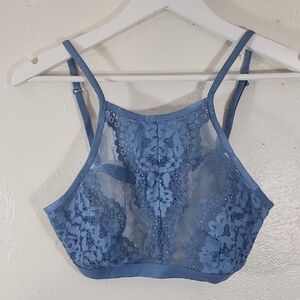 Victoria's Secret Blue Lace Bralette Interchangeable Racerback Size L NWT